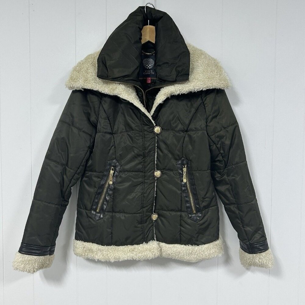 Vince Camuto green / olive coat / jacket - Puffer / quilted - size Medium